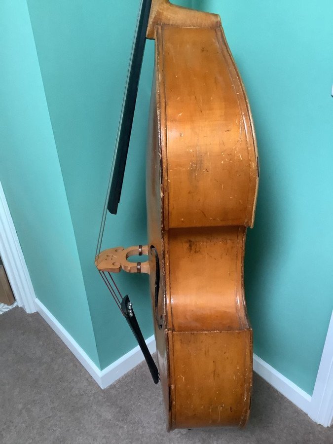 German Mittenwald circa 1920 3/4 size Bass - Image 4