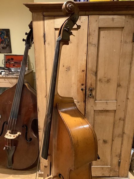 Czechoslovakian circa 1895 handcarved Bass 3/4 size - Image 4