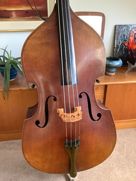 1950s German Swellback 3/4 size Bass (imported for Selmer London) - Image 4