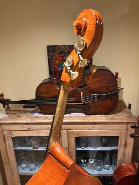 Hungarian luthier (Kecskemet) violin cornered 3/4 Bass - Image 3